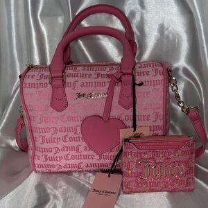 Juicy Couture Pink Logo Satchel and Wallet